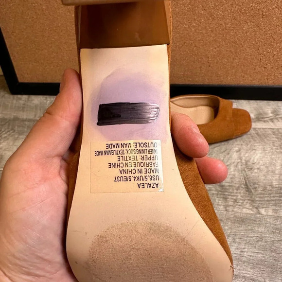 JustFab Azalea Mule Heeled Sandal in Brown Size US 6.5 - Picture 3 of 6